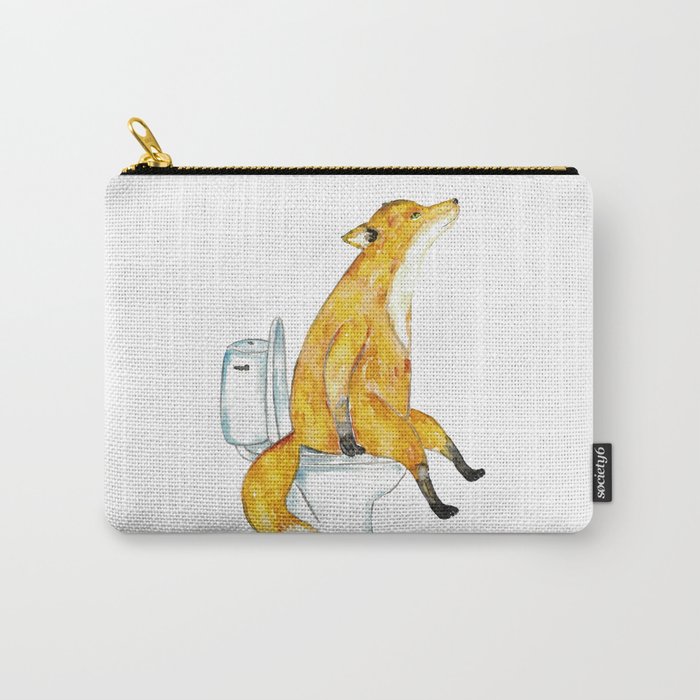 Fox toilet Painting Wall Poster Watercolor Carry-All Pouch