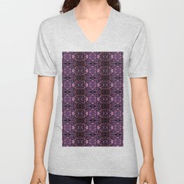 Liquid Light Series 63 ~ Purple & Orange Abstract Fractal Pattern V Neck T Shirt