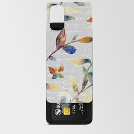 Butterflies and Floral Pattern on Silver Grey Android Card Case