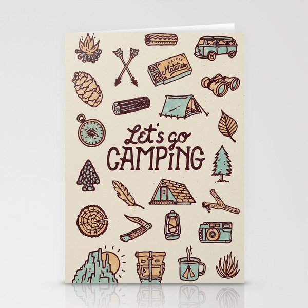 Lets Go Camping Stationery Cards