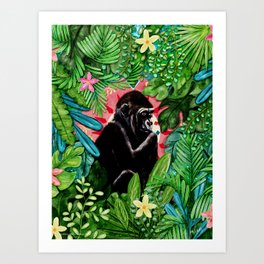 Gorilla in the Jungle Art Print