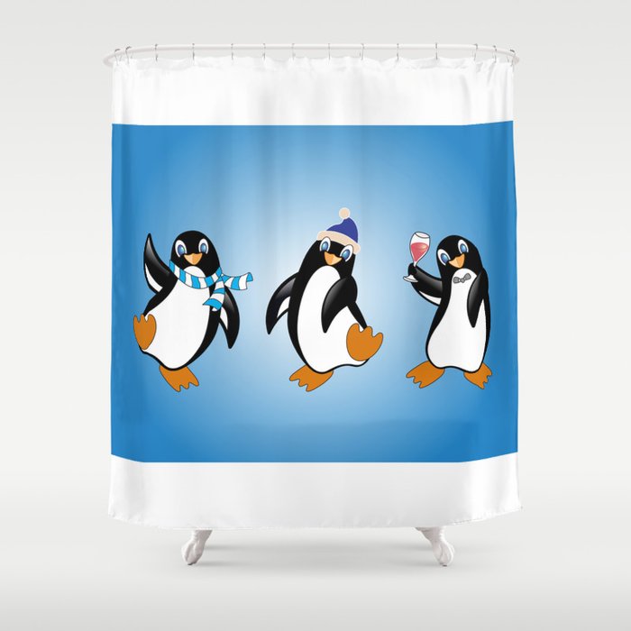 Penguin Shower Curtain By, Penguin Shower Curtain