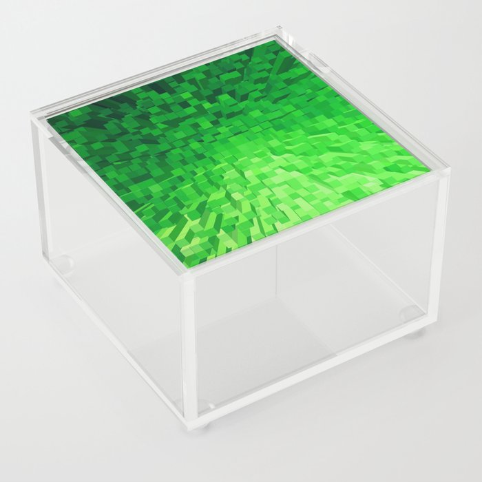 Green Pixelated Pattern Acrylic Box