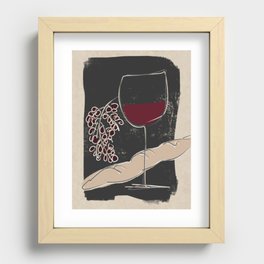 Wine Bread and Grape Still Life Recessed Framed Print