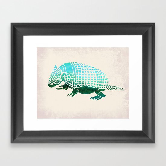 Watercolor Armadillo Framed Art Print