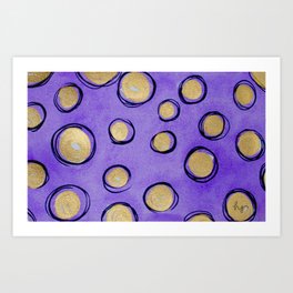 Dots (Purple & Gold) Art Print