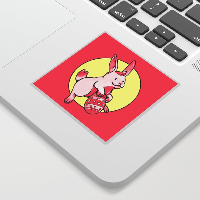 Red Easter Bunny Sticker