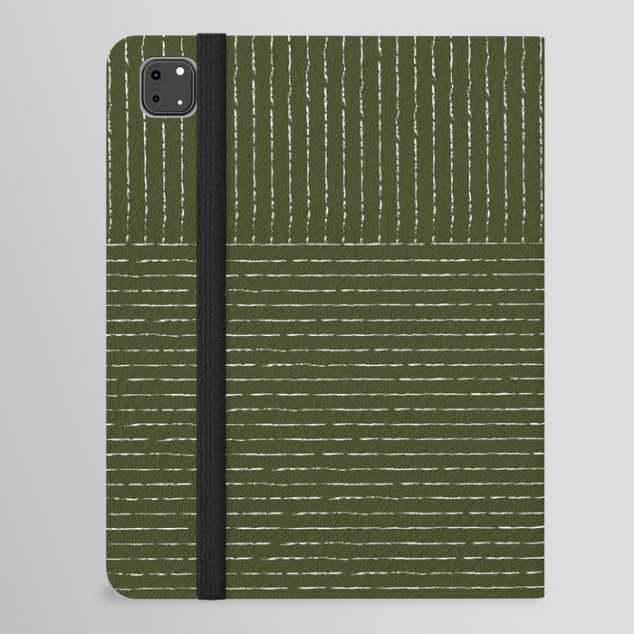 Lines (Olive Green) iPad Folio Case