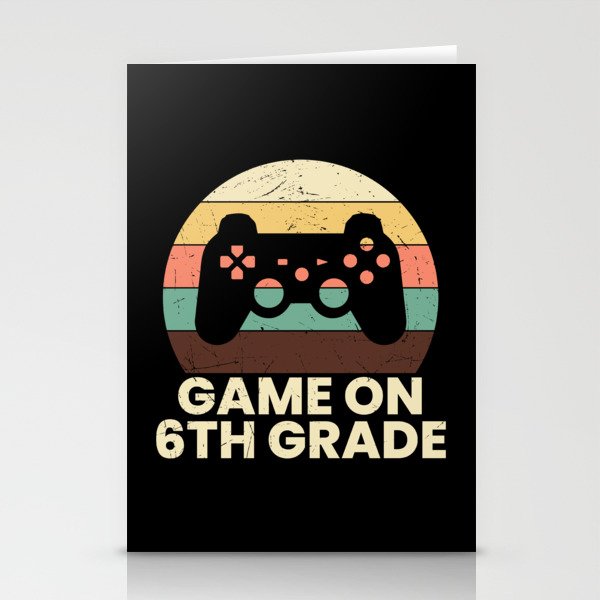 Game On 6th Grade Retro School Stationery Cards