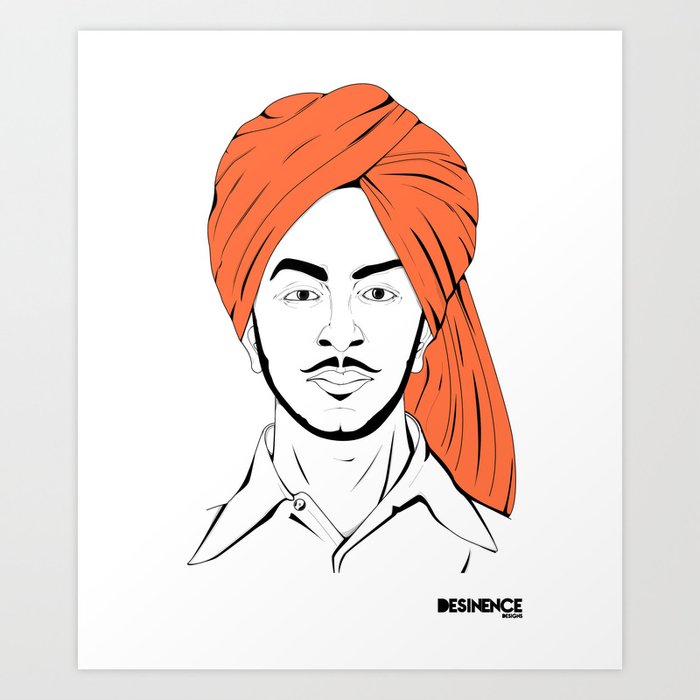Bhagat Singh #IpledgeOrange Art Print