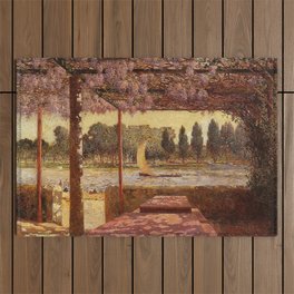 The Trellis by the River by Ferdinand Du Puigaudeau Outdoor Rug