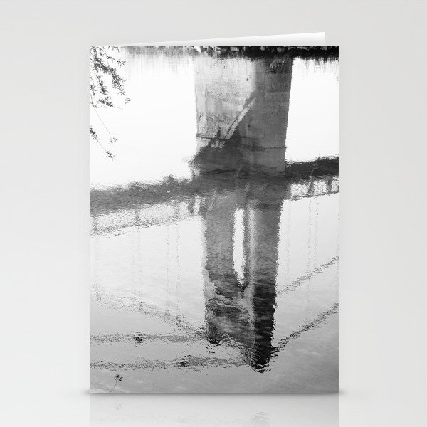Water Reflection | Old Bridge in Lyon France Stationery Cards