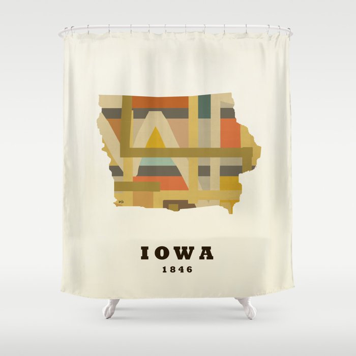 Iowa state map modern Shower Curtain