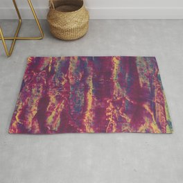 Red Blooms Rug | Contemporary, Bohemian, Yellow, Modern, Boho, Jaimie Lynne, Nature, Abstract, Blue, Painting 