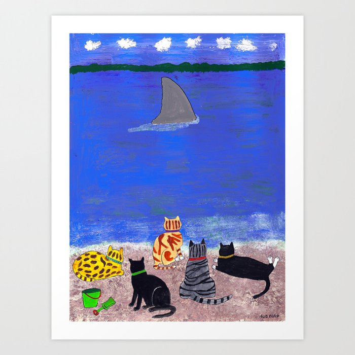 Cats on the Beach Art Print