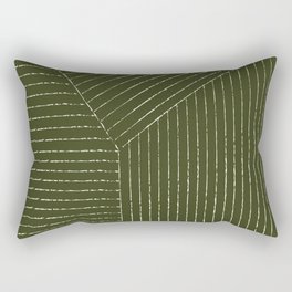 Lines (Olive Green) Rectangular Pillow