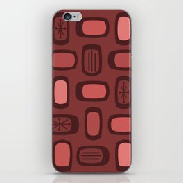 Midcentury MCM Rounded Rectangles Burgundy iPhone Skin