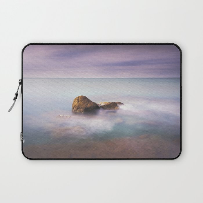 Rock in the sea, long exposure photography Laptop Sleeve