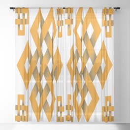 interlaced geometric pattern design  Sheer Curtain