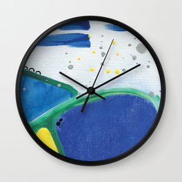 Above the Fields and Over the Sea by Jess Cargill Wall Clock