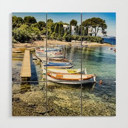 Colorful Boats of the French Riviera Wood Wall Art