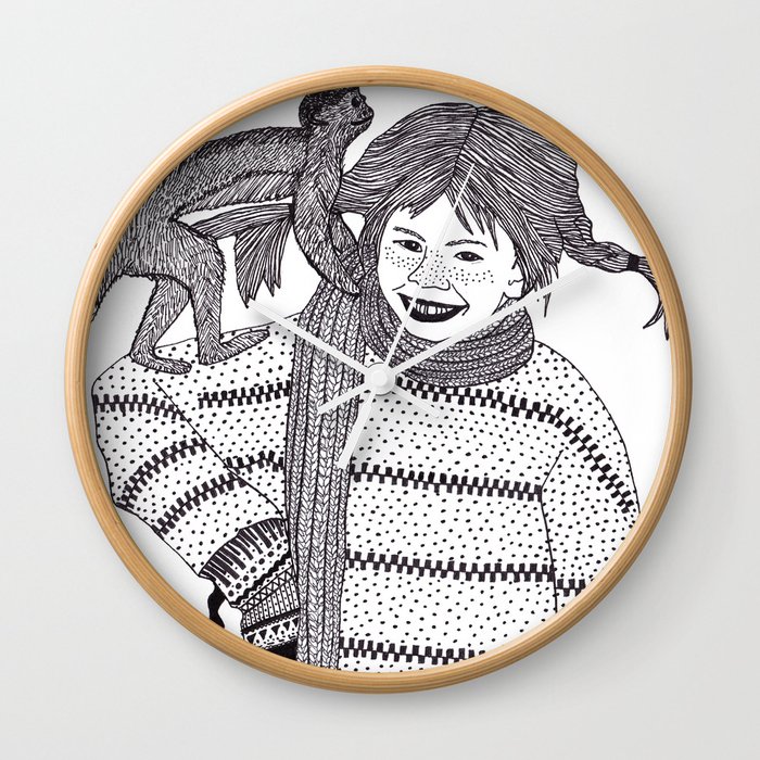 Svenska Flicka Wall Clock by Anna Rosalie Sullivan Society6