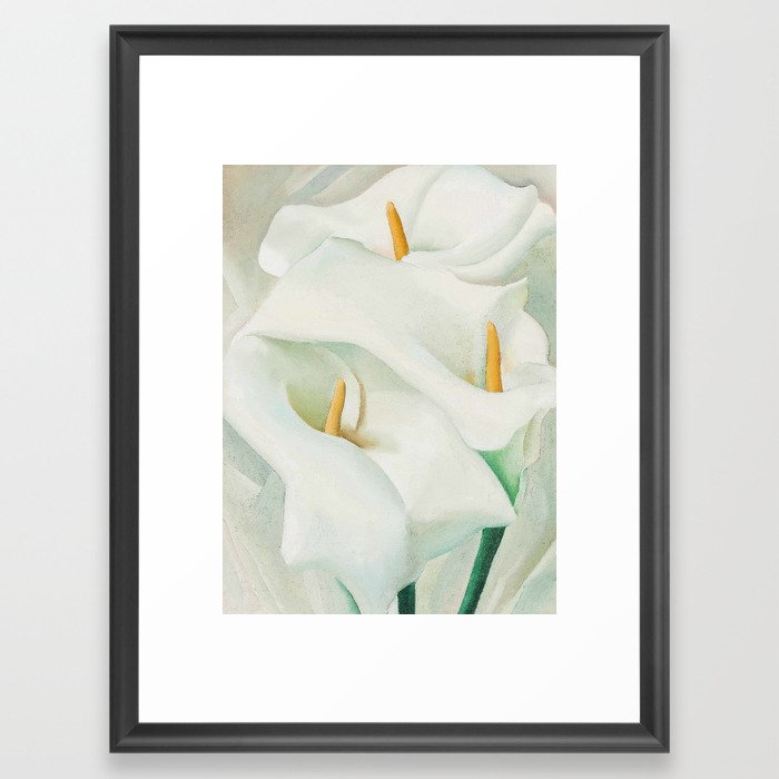 Georgia O'Keeffe - Water color Flower,  White Lily  Framed Art Print