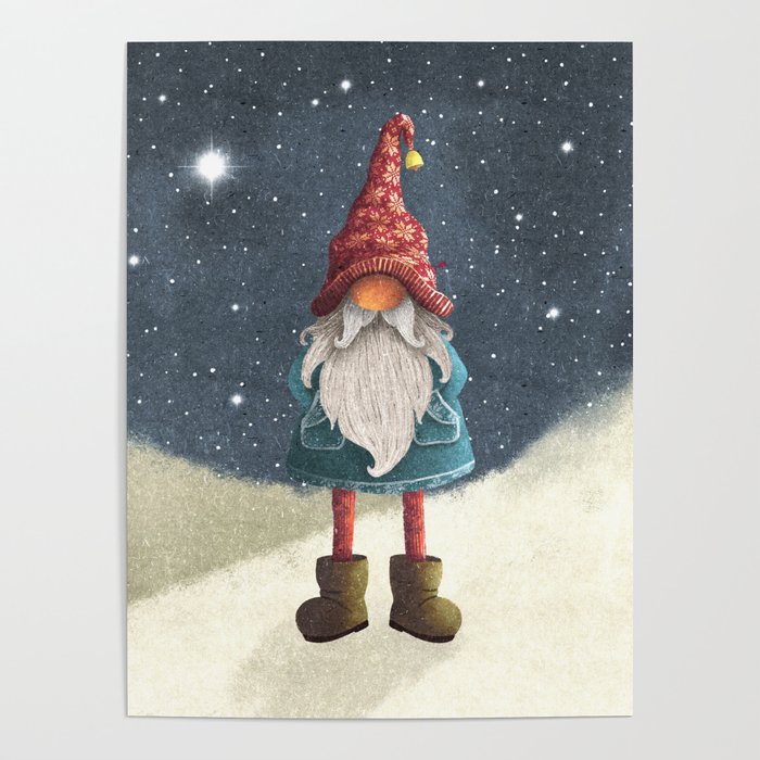 Christmas whimsical gnome, Gnome decoration gifts Poster