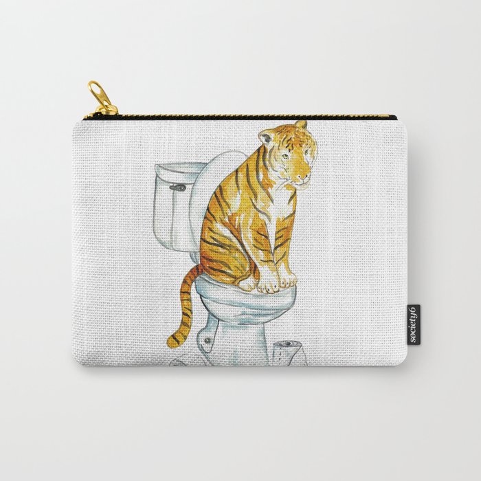 Tiger toilet Painting Wall Poster Watercolor Carry-All Pouch