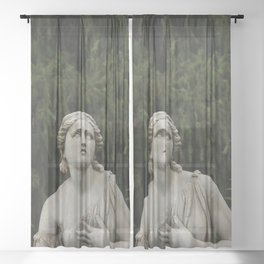 Greek Statue Marble Statue Forest Scene Sheer Curtain