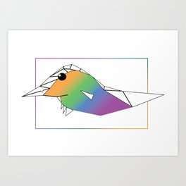 Coloured Poly Bird Art Print | Abstract, Bird, Animal, Graphicdesign, Illustration, Digital, Polygonal, Polygon, Vector 
