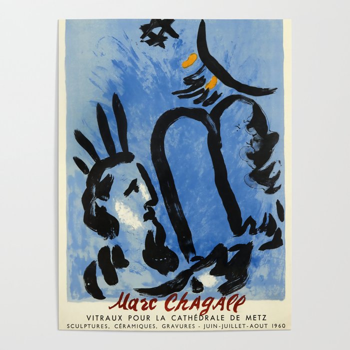 Moise - Reims - Musee des Beaux-Arts by Marc Chagall, 1960 Poster