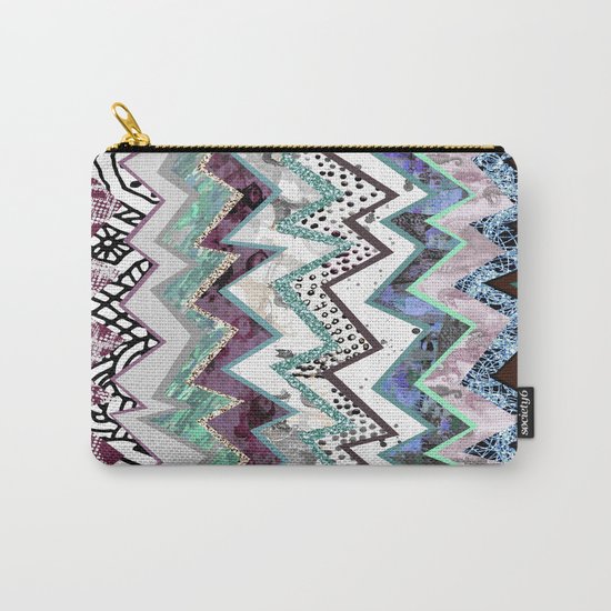 Cool Blues Zigzags Abstract Carry-All Pouch