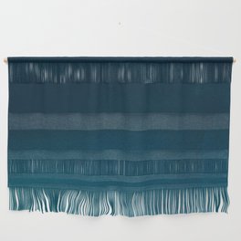 Navy blue teal hand painted watercolor paint ombre Wall Hanging