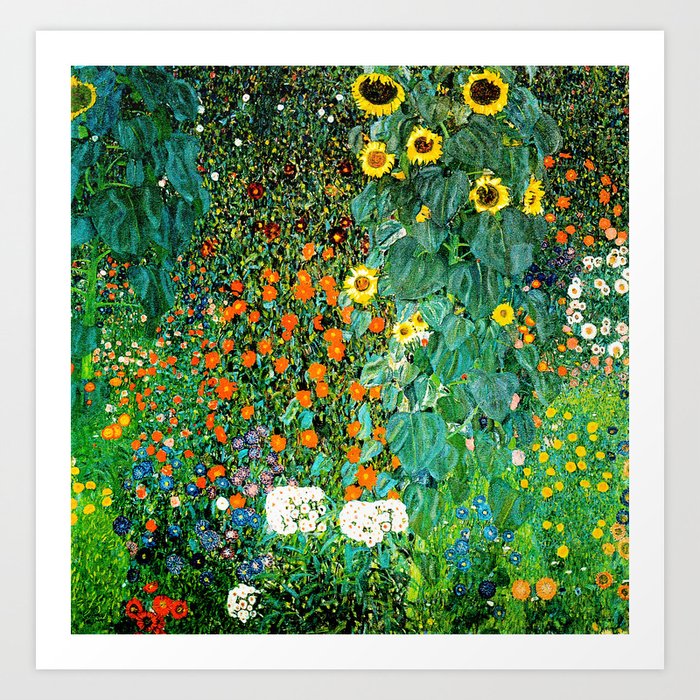 Gustav Klimt - Farm Garden with Sunflowers Art Print