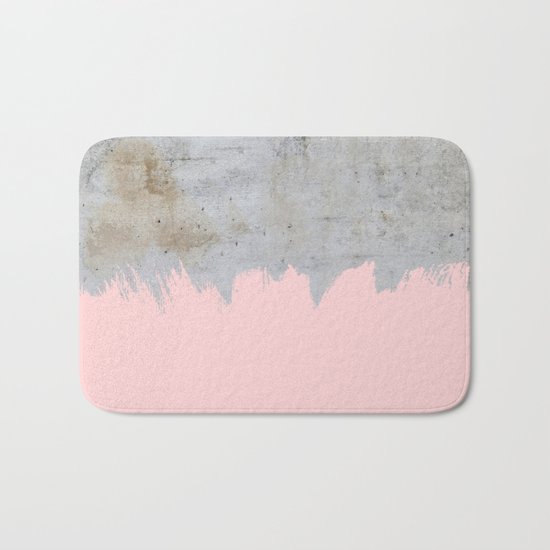 Paint with pink on concrete Bath Mat