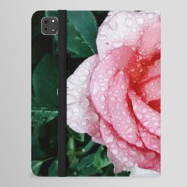 Garden pink rose with raindrops  iPad Folio Case