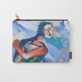 FIGURE IN BLUE BACKGROUND - by Amnon Michaeli Carry-All Pouch