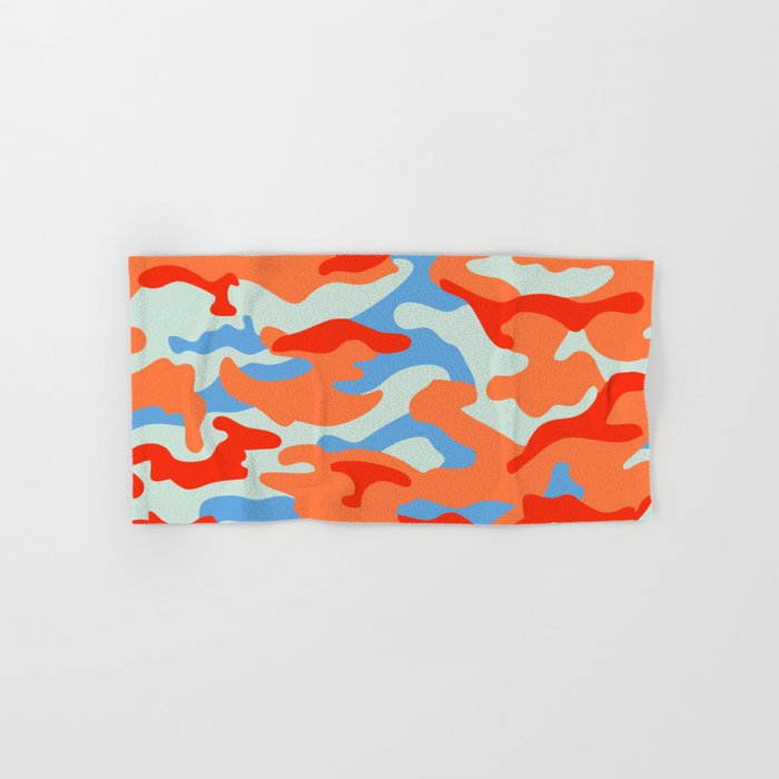 Camouflage Pattern Orange Blue Red Hand & Bath Towel