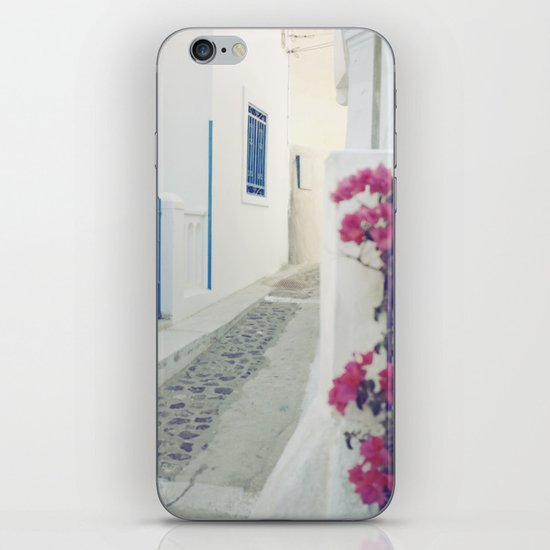 White Santorini Street iPhone & iPod Skin