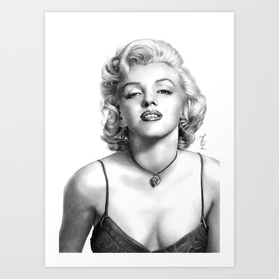 Marilyn Monroe - PENCIL DRAWING Art Print