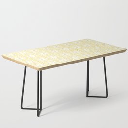 Retro Daisy Lace White on Yellow  Coffee Table