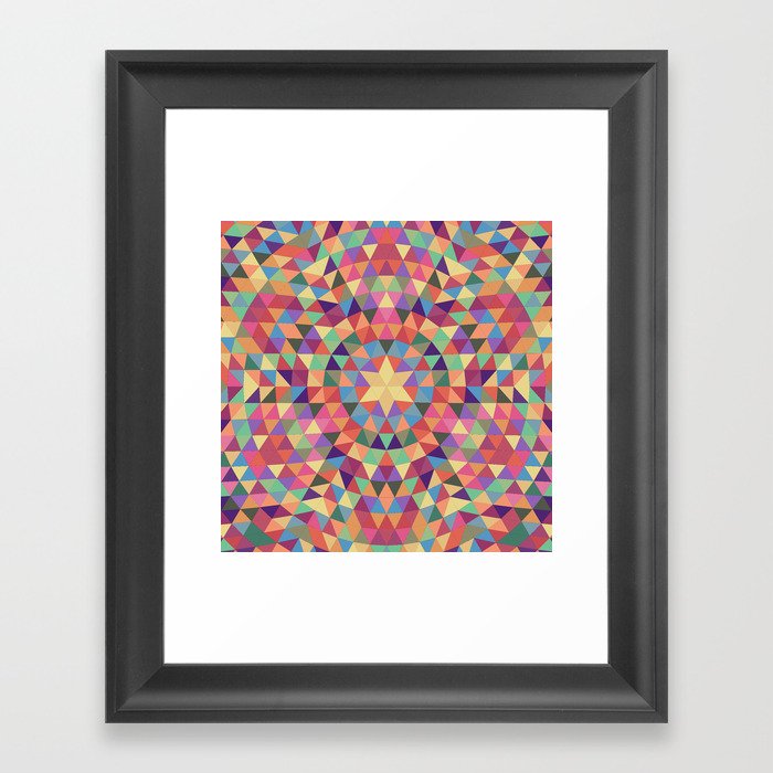 Happy triangle mandala Framed Art Print