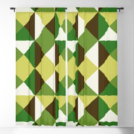 Geometrical checked in yellow green Blackout Curtain
