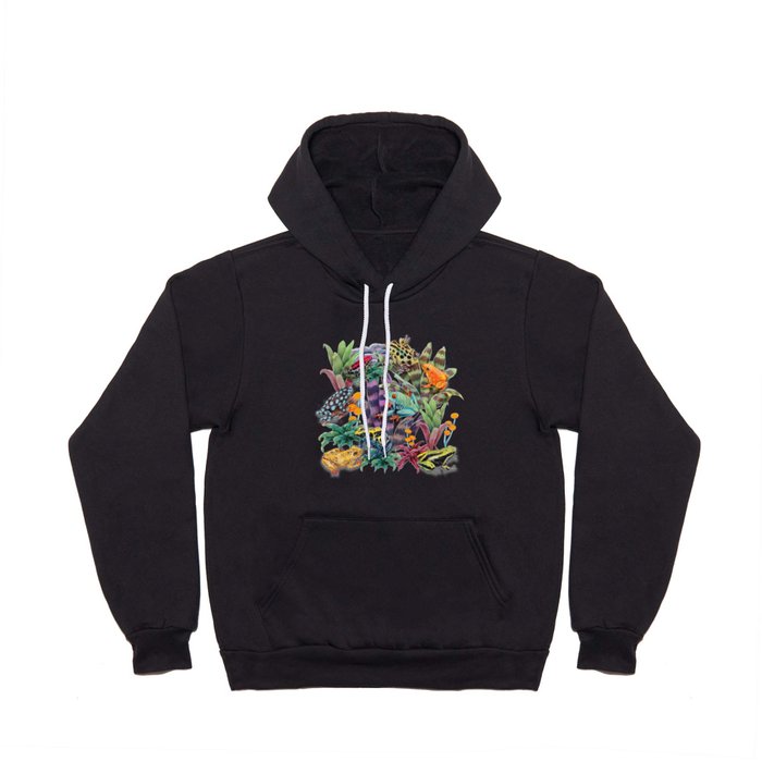 Tropical frogs and plant - black Hoody