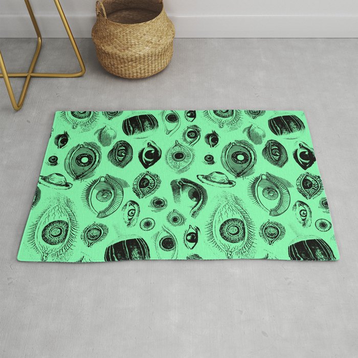 Eye See You Vintage Eye Illustration Pattern Rug