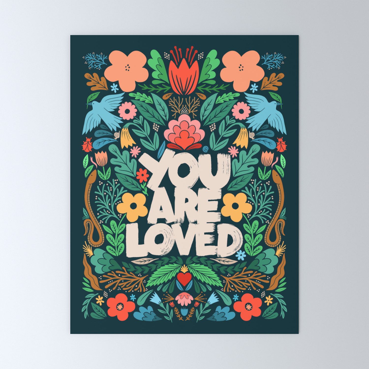 You Are Loved Color Garden Mini Art Print By Thewellkeptthing Society6