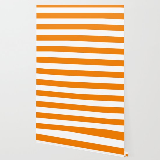 University Of Tennessee Orange Solid Color White Stripes Pattern Wallpaper By Makeitcolorful Society6