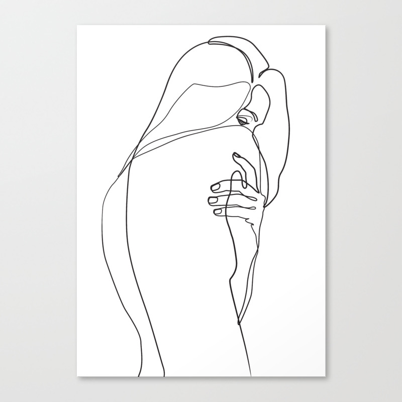 Woman Line Drawing Minimal Single Line Art Canvas Print By Blek Society6,Anime Boy Running