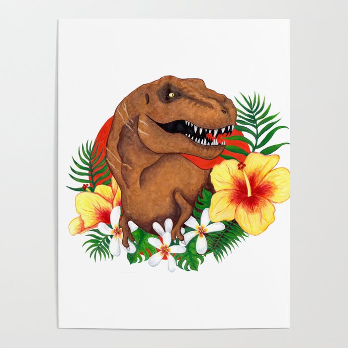 Tropical Dino Poster